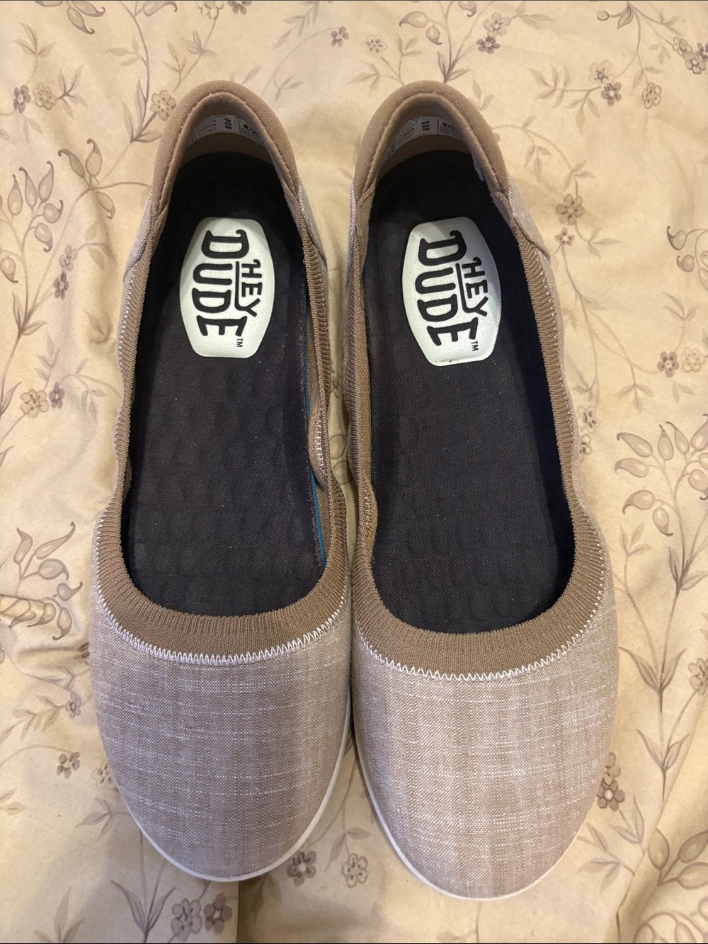 Hey Dude Women's Slip-On Flats in Beige Taupe